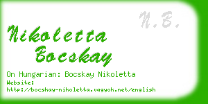 nikoletta bocskay business card